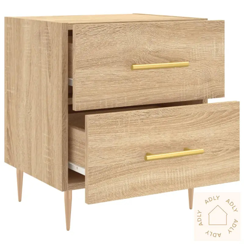 Nattbord 2 Stk Sonoma Eik 40X35X47,5 Cm Konstruert Tre