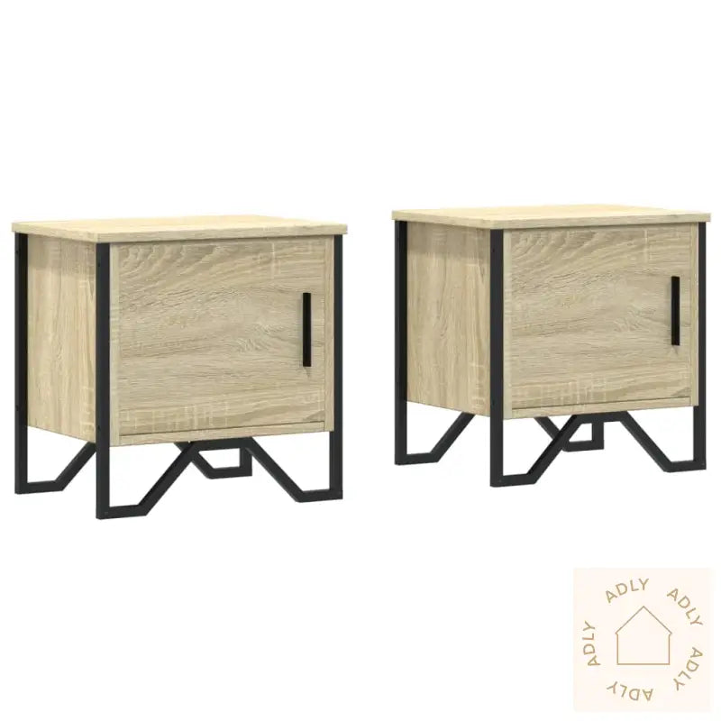 Nattbord 2 Stk Sonoma Eik 40X30X40 Cm Sponplate