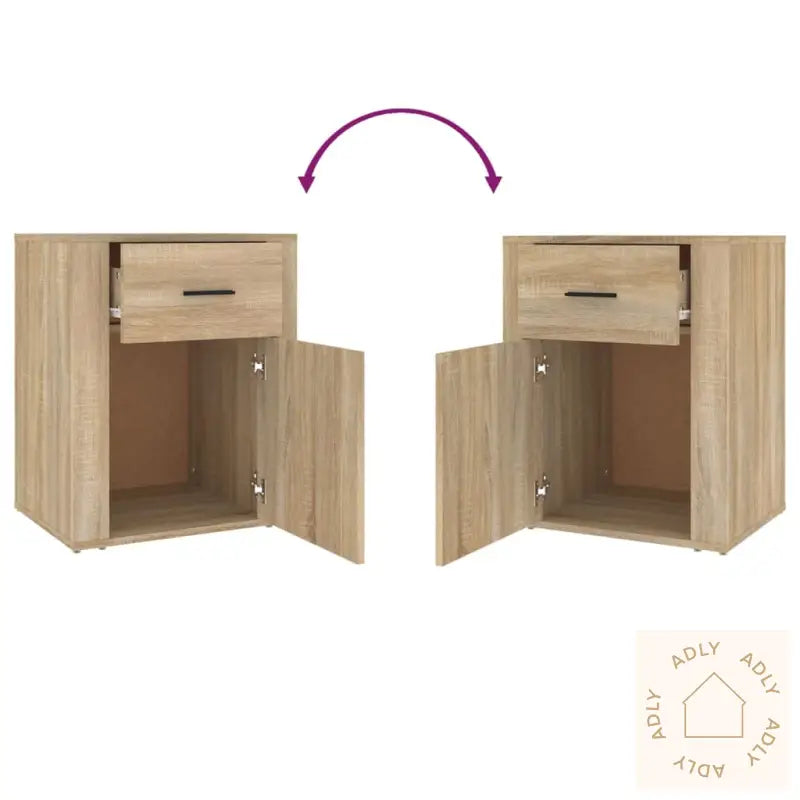 Nattbord Sonoma Eik 50X36X60 Cm Konstruert Tre