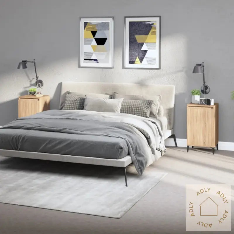 Nattbord 2 Stk Sonoma Eik 40X35X70 Cm Konstruert Tre