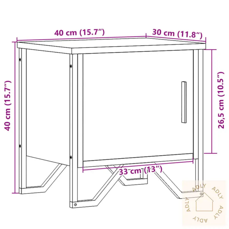 Nattbord 2 Stk Sonoma Eik 40X30X40 Cm Sponplate