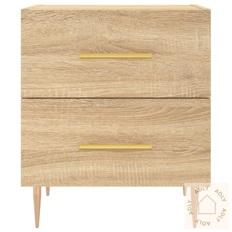 Nattbord 2 Stk Sonoma Eik 40X35X47,5 Cm Konstruert Tre