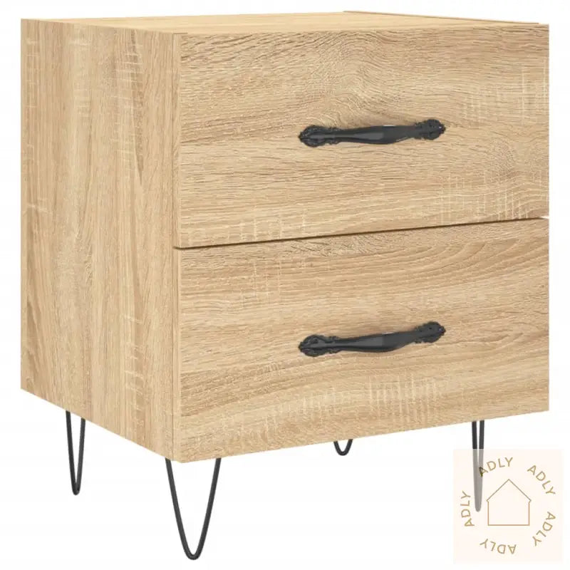Nattbord 2 Stk Sonoma Eik 40X35X47,5 Cm Konstruert Tre