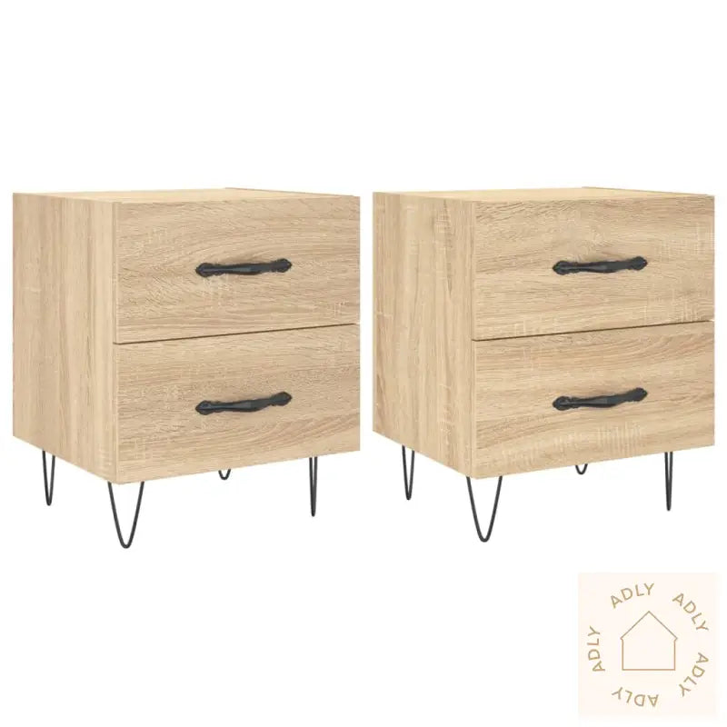 Nattbord 2 Stk Sonoma Eik 40X35X47,5 Cm Konstruert Tre