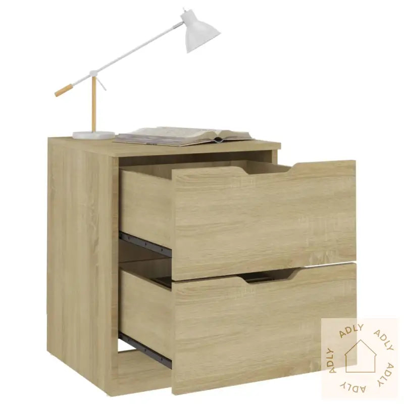 Nattbord 2 Stk Sonoma Eik 40X40X50 Cm Konstruert Tre