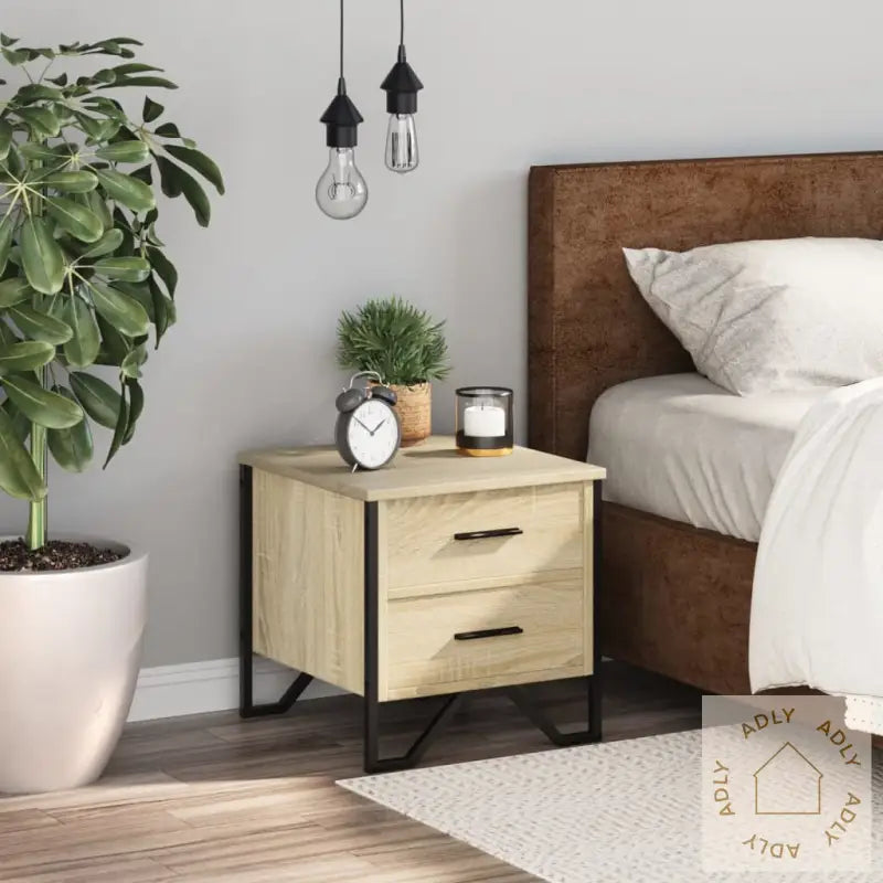 Nattbord Sonoma Eik 40X41X40 Cm Konstruert Tre