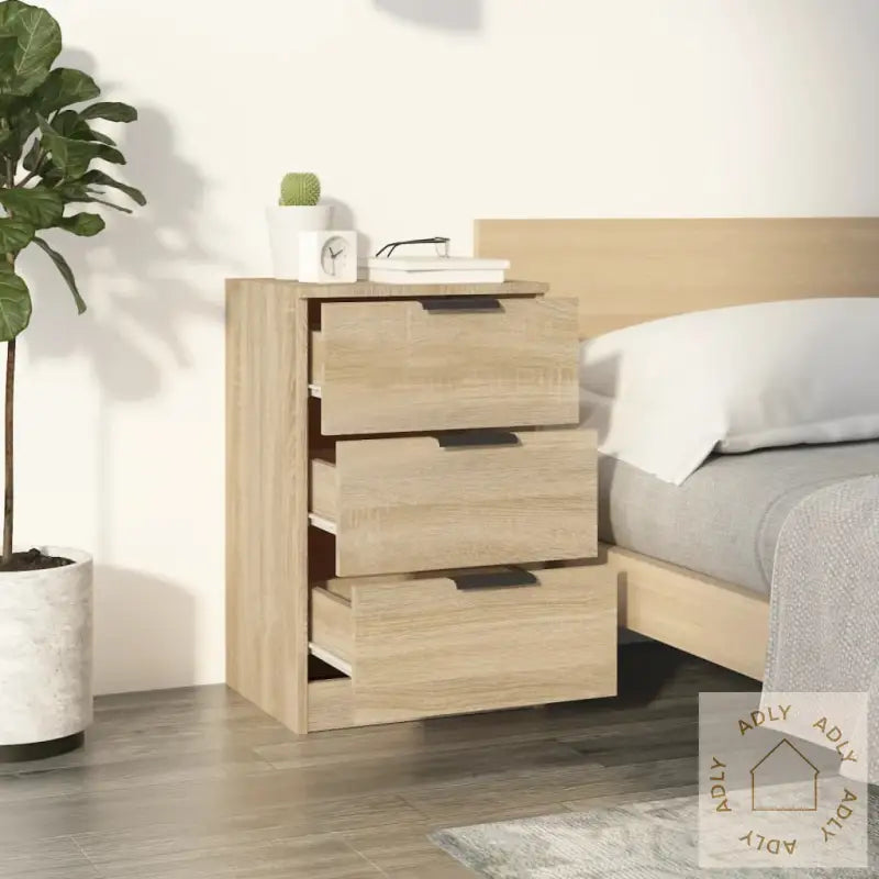 Nattbord 2 Stk Sonoma Eik 40X36X65 Cm