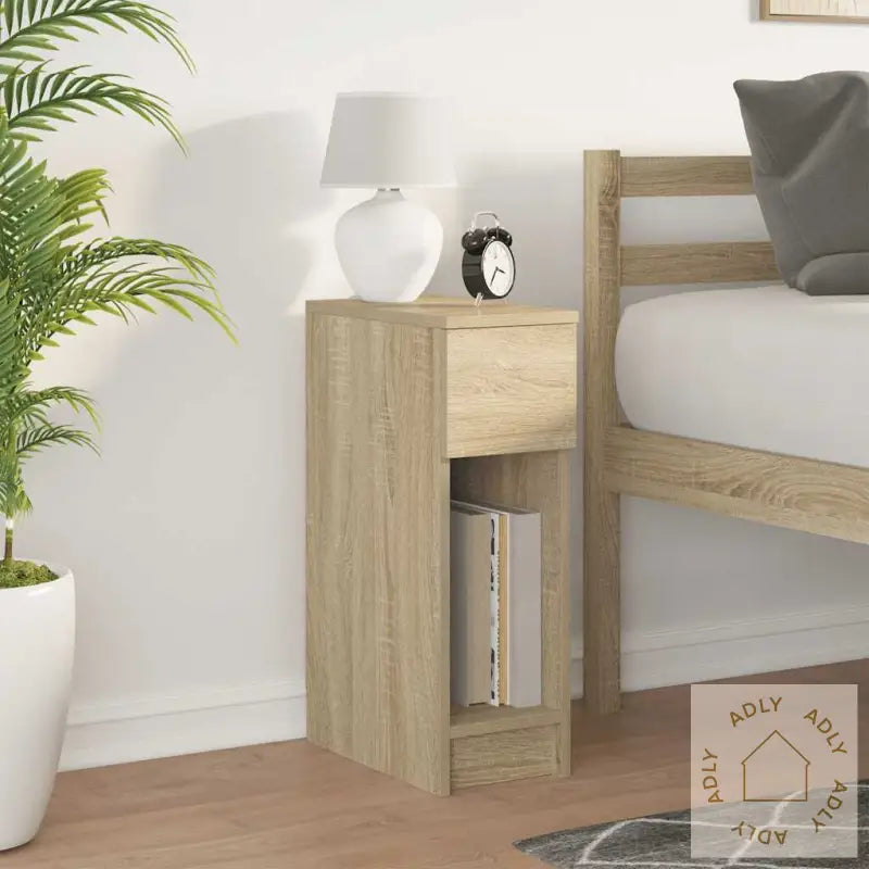 Nattbord Med Skuff Sonoma Eik 20X36X60 Cm