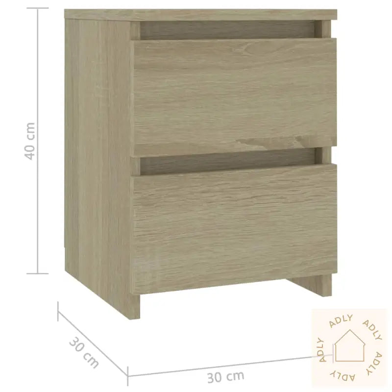 Nattbord Sonoma Eik 30X30X40 Cm Konstruert Tre