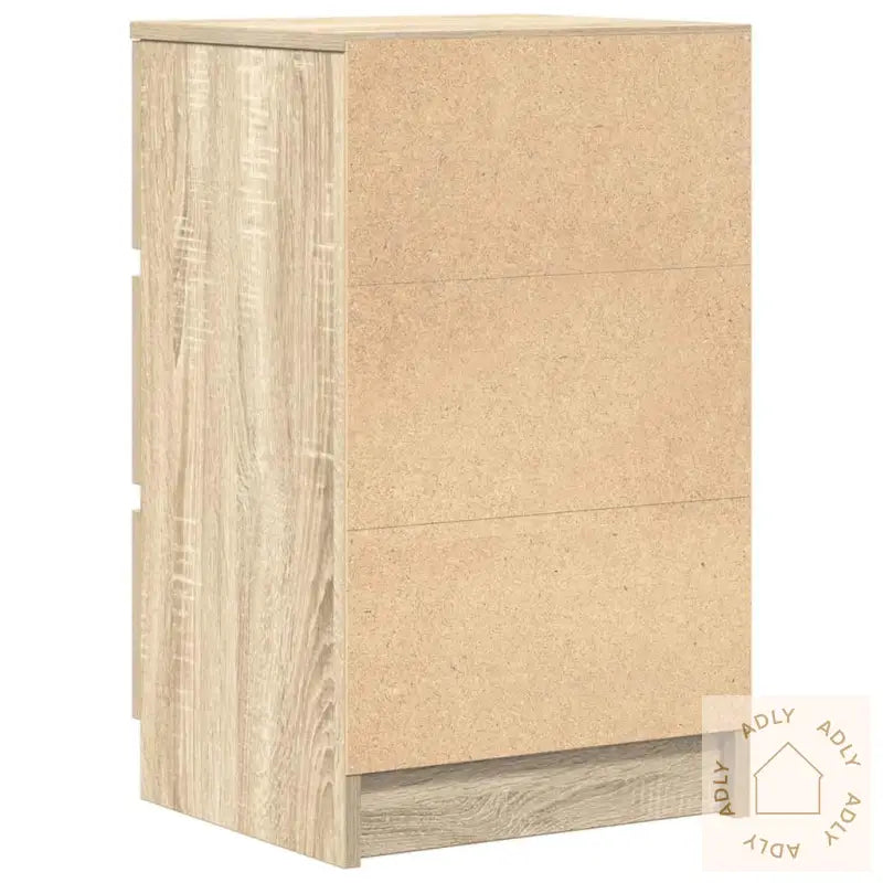 Nattskap Med 3 Skuffer 2 Stk Sonoma Eik 39X35X65 Cm
