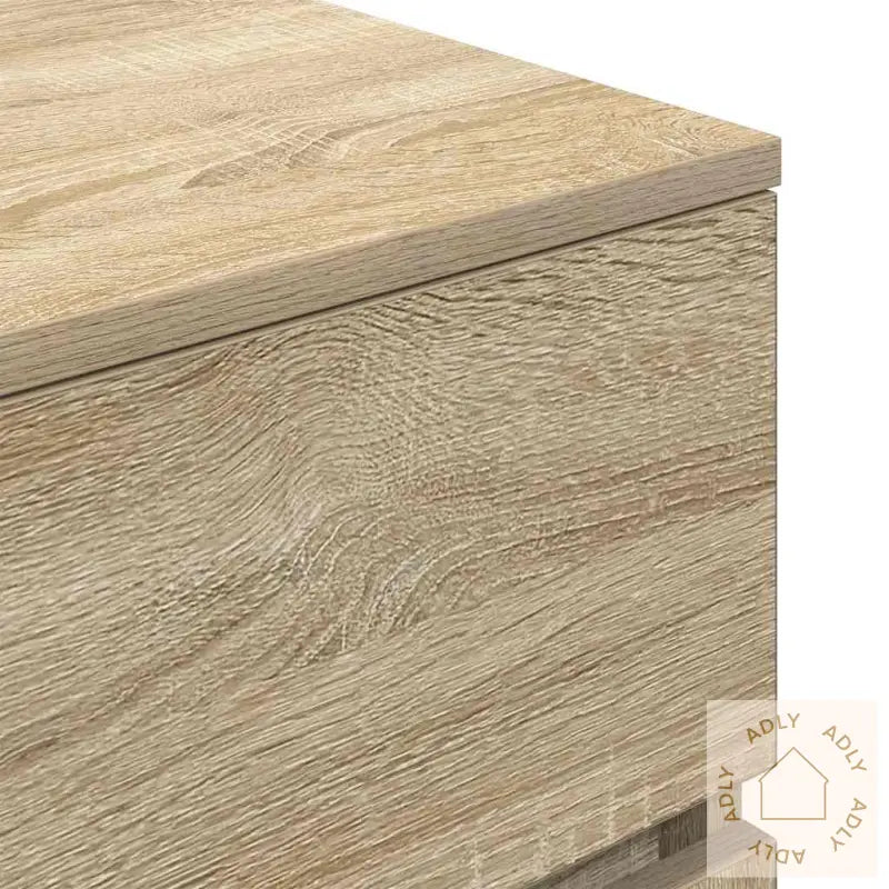 Nattskap Med 3 Skuffer 2 Stk Sonoma Eik 39X35X65 Cm