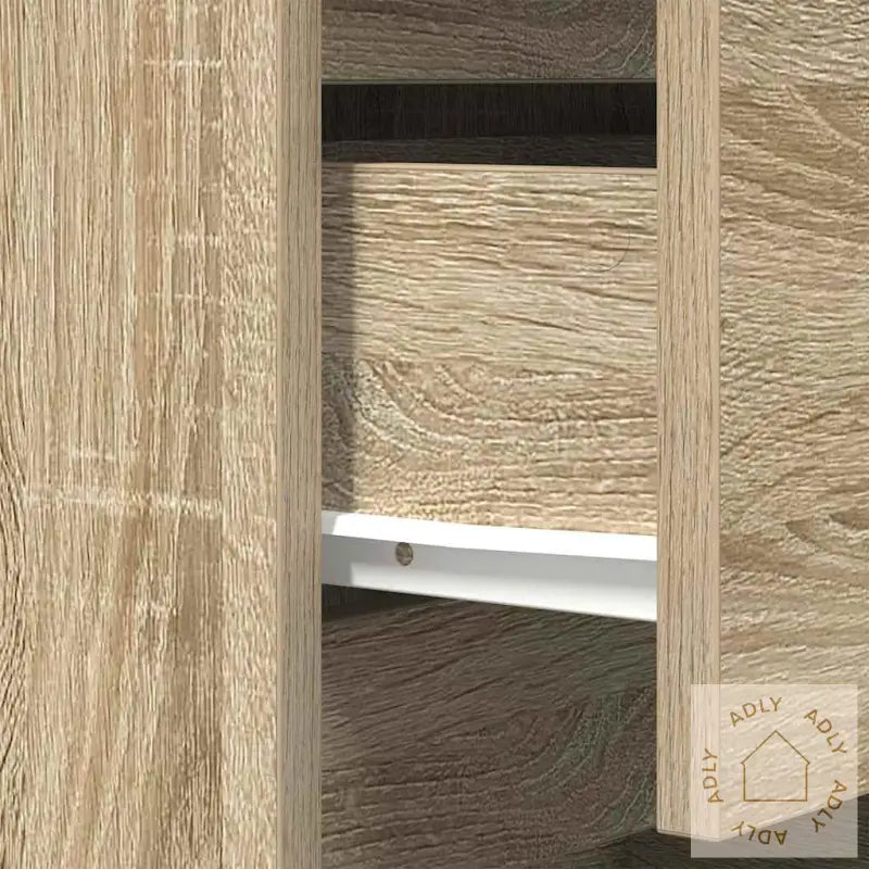 Nattskap Med 3 Skuffer 2 Stk Sonoma Eik 39X35X65 Cm