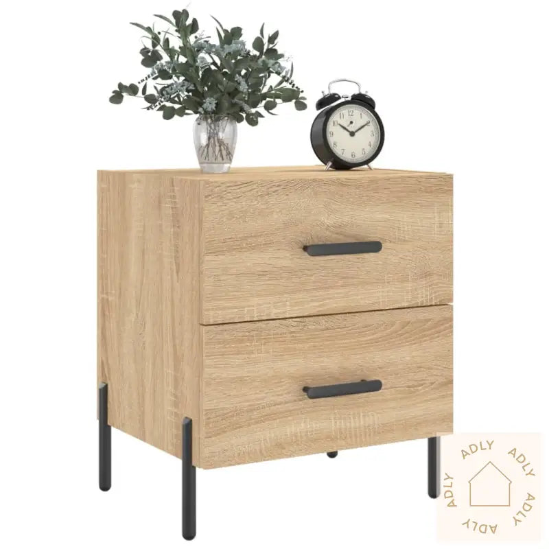 Nattbord 2 Stk Sonoma Eik 40X35X47,5 Cm Konstruert Tre