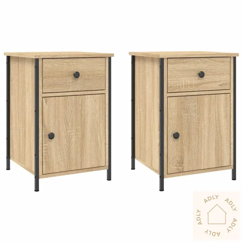 Nattbord 2 Stk Sonoma Eik 40X42X60 Cm Konstruert Tre