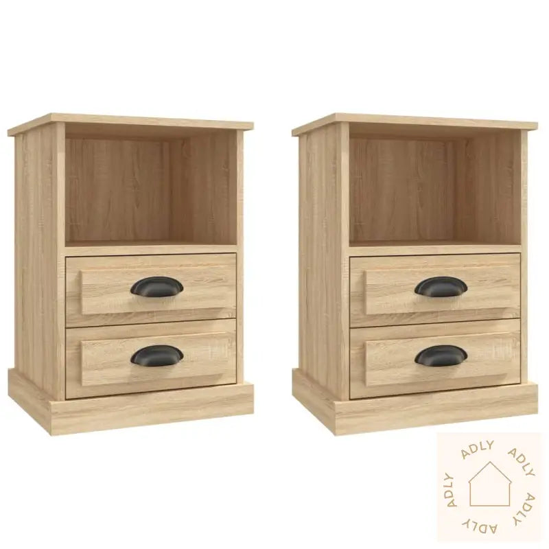 Nattbord 2 Stk Sonoma Eik 43X36X60 Cm