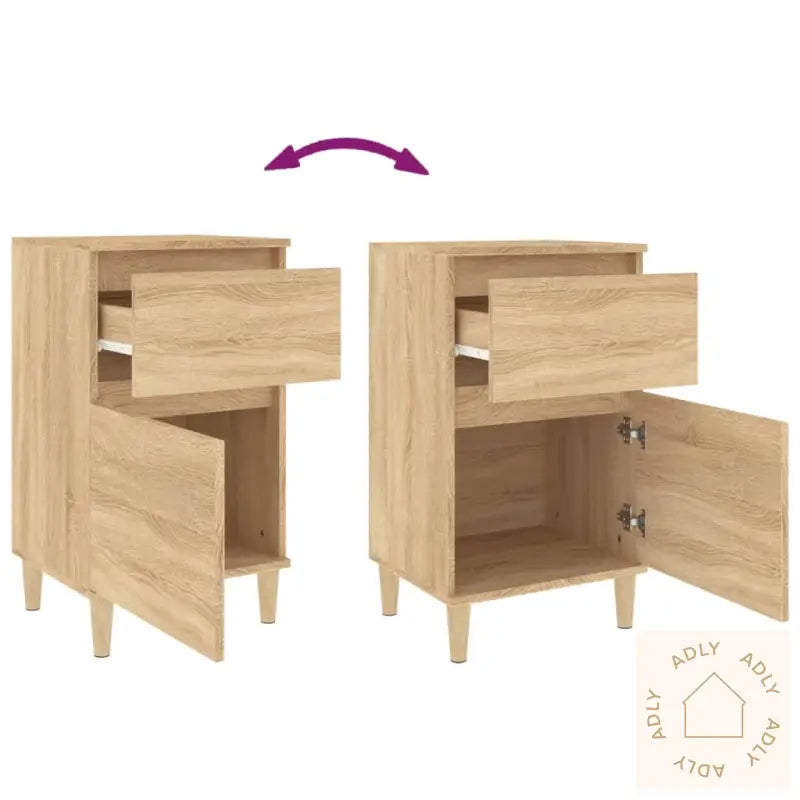 Nattbord 2 Stk Sonoma Eik 40X35X70 Cm