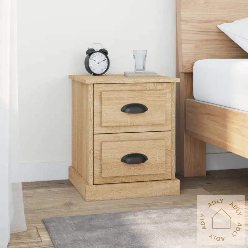 Nattbord 2 Stk Sonoma Eik 39X39X47,5 Cm Konstruert Tre
