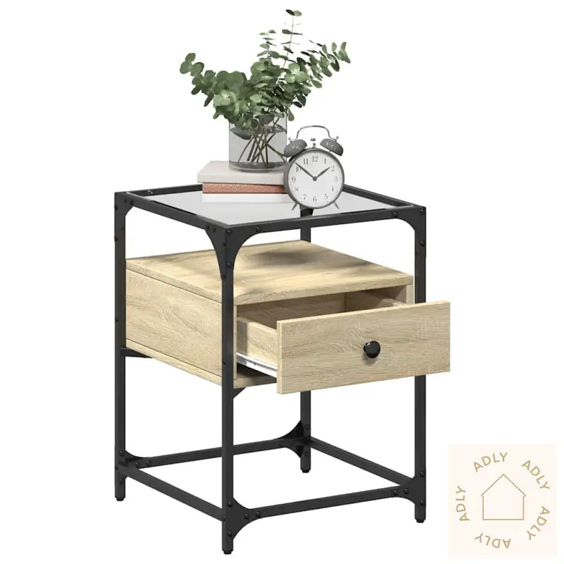 Nattbord 2 Stk Sonoma Eik 40X40X55 Cm Konstruert Tre