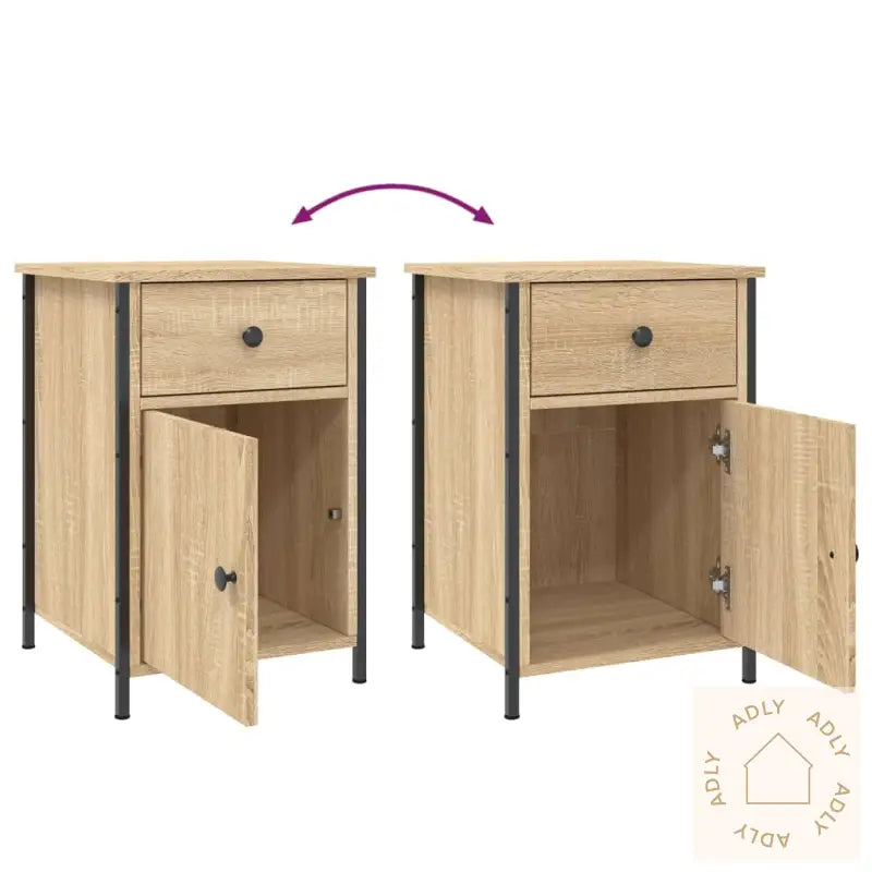 Nattbord 2 Stk Sonoma Eik 40X42X60 Cm Konstruert Tre