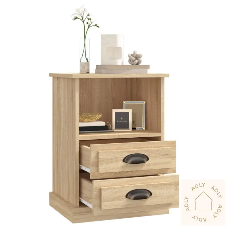 Nattbord 2 Stk Sonoma Eik 43X36X60 Cm