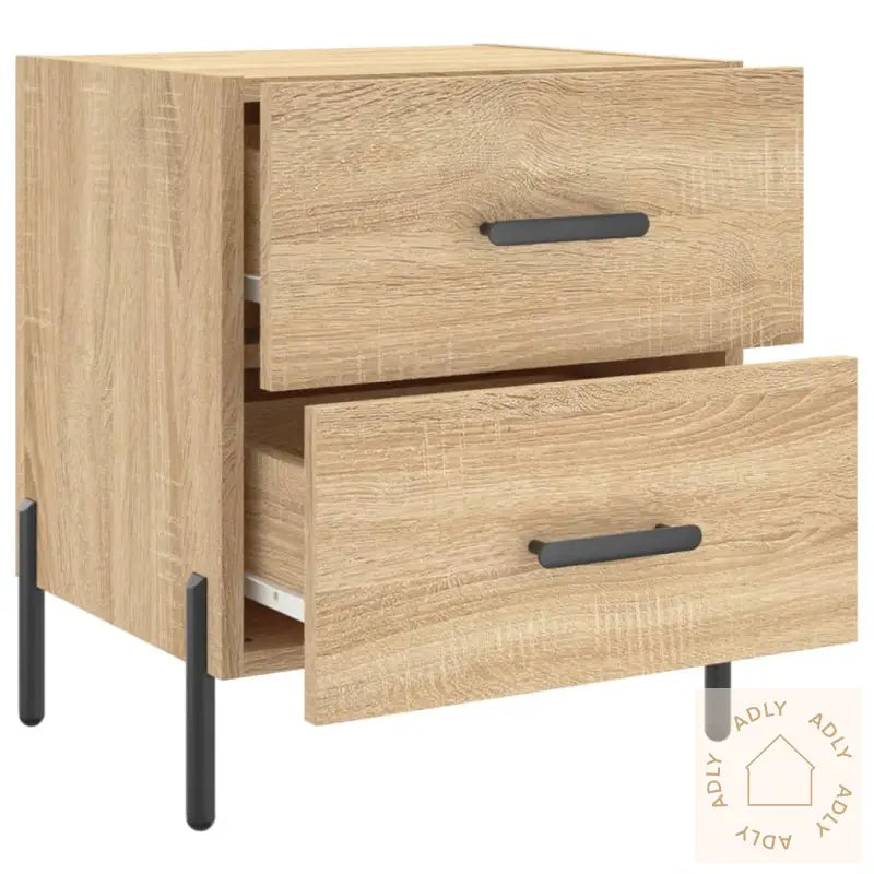 Nattbord 2 Stk Sonoma Eik 40X35X47,5 Cm Konstruert Tre