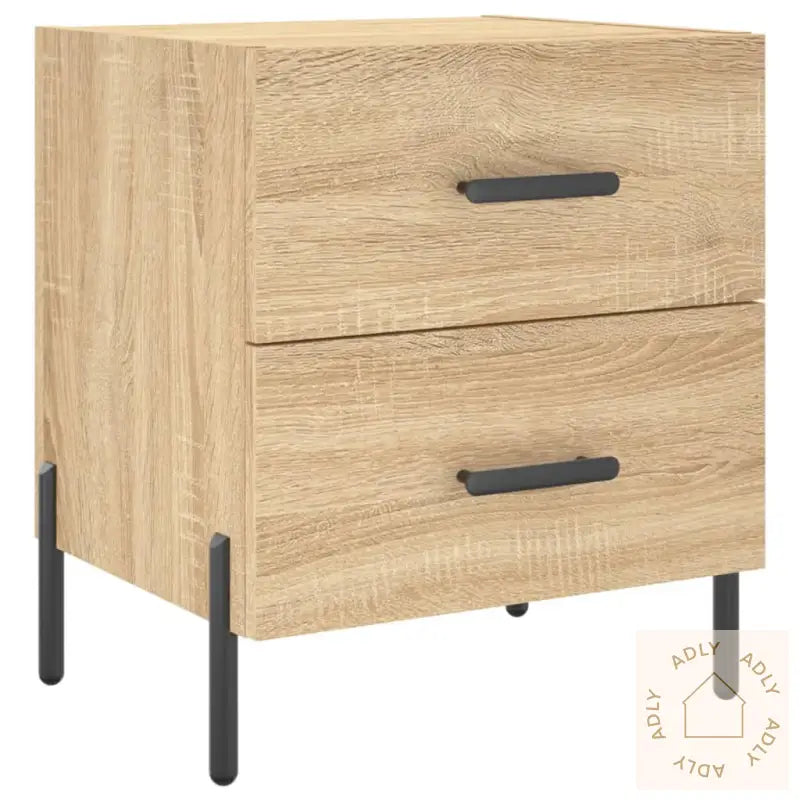 Nattbord 2 Stk Sonoma Eik 40X35X47,5 Cm Konstruert Tre