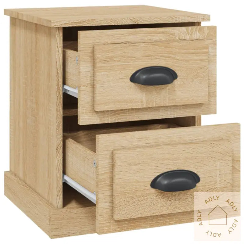 Nattbord 2 Stk Sonoma Eik 39X39X47,5 Cm Konstruert Tre