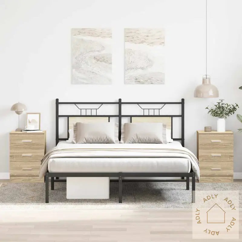 Nattbord 2 Stk Sonoma Eik 38X35X56 Cm Konstruert Tre