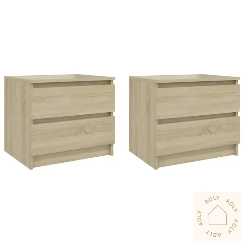 Nattbord 2 Stk Sonoma Eik 50X39X43,5 Cm Konstruert Tre
