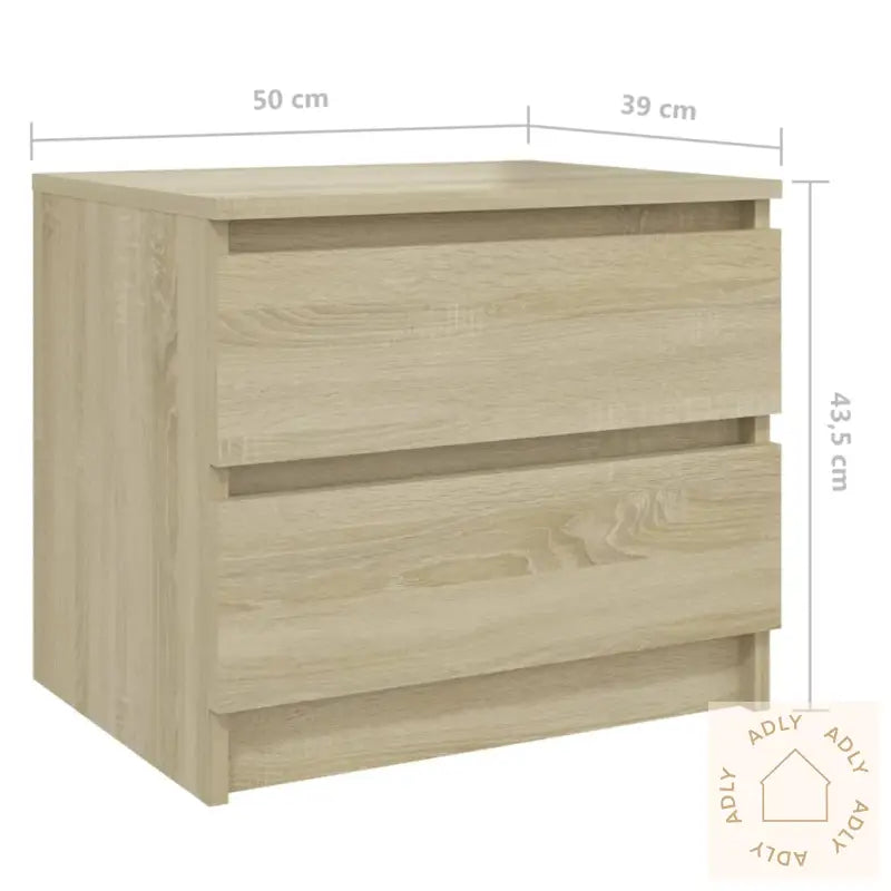 Nattbord 2 Stk Sonoma Eik 50X39X43,5 Cm Konstruert Tre