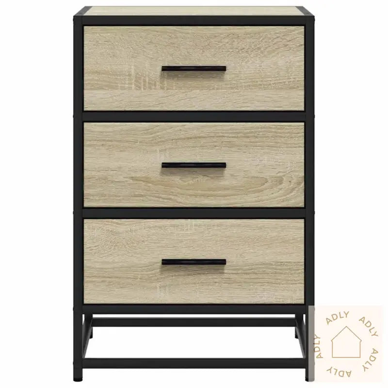 Nattbord Sonoma Eik 40X34,5X60 Cm Konstruert Tre Og Metall