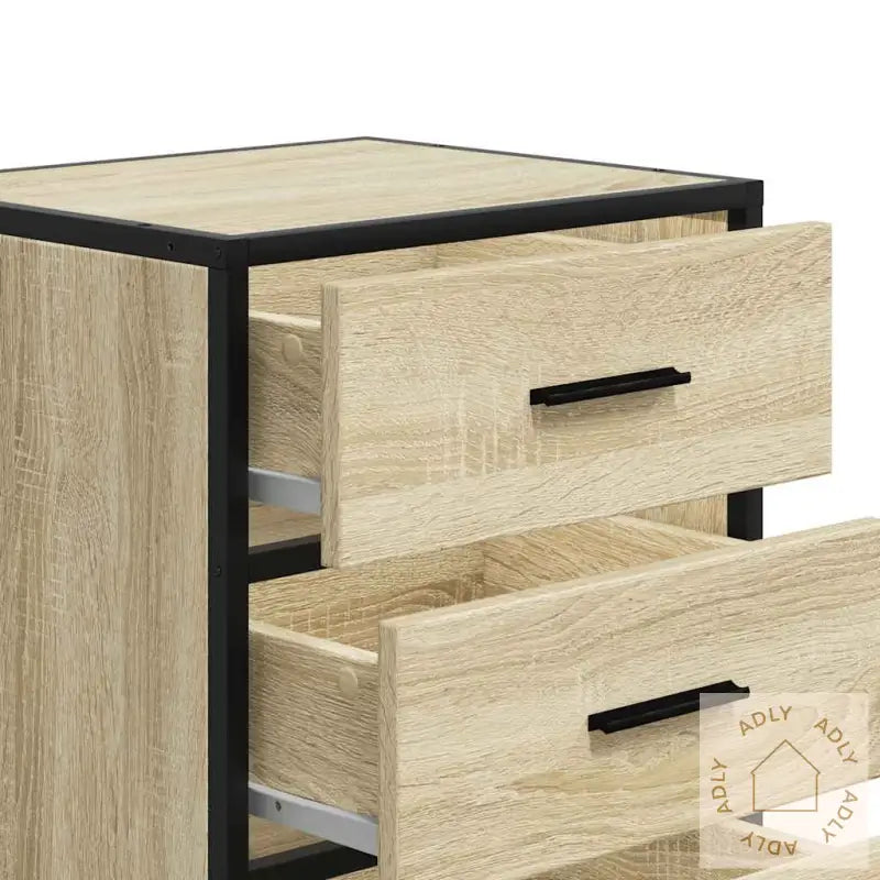 Nattbord Sonoma Eik 40X34,5X60 Cm Konstruert Tre Og Metall