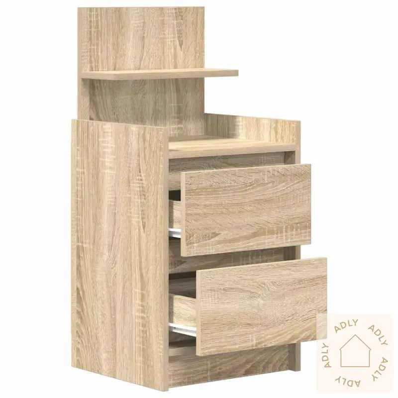 Nattskap Med 2 Skuffer 2 Stk Sonoma Eik 38X34X80 Cm