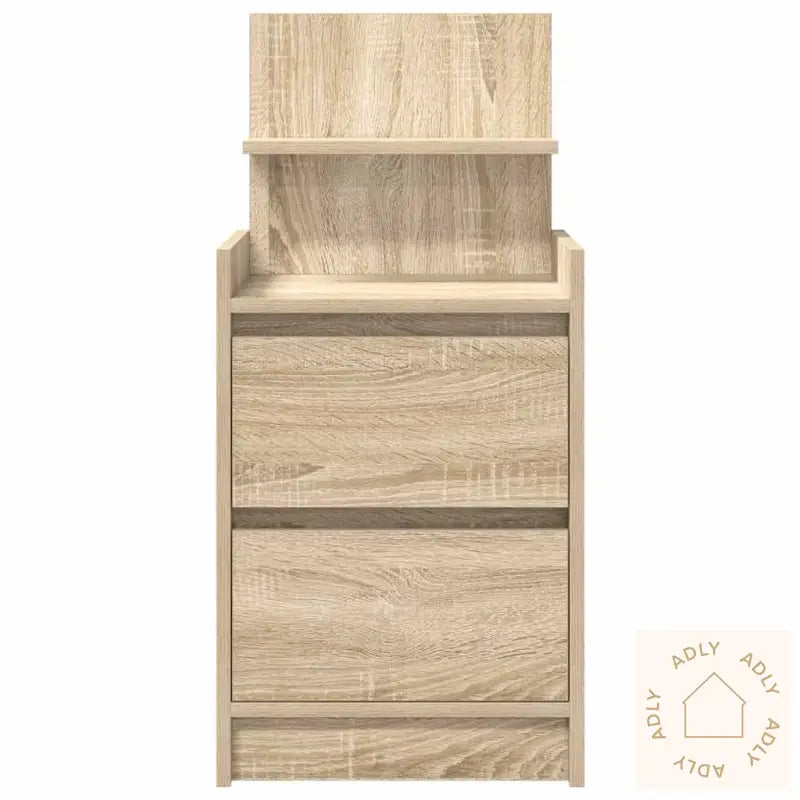 Nattskap Med 2 Skuffer 2 Stk Sonoma Eik 38X34X80 Cm