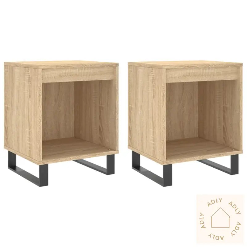 Nattbord 2 Stk Sonoma Eik 40X35X50 Cm Konstruert Tre