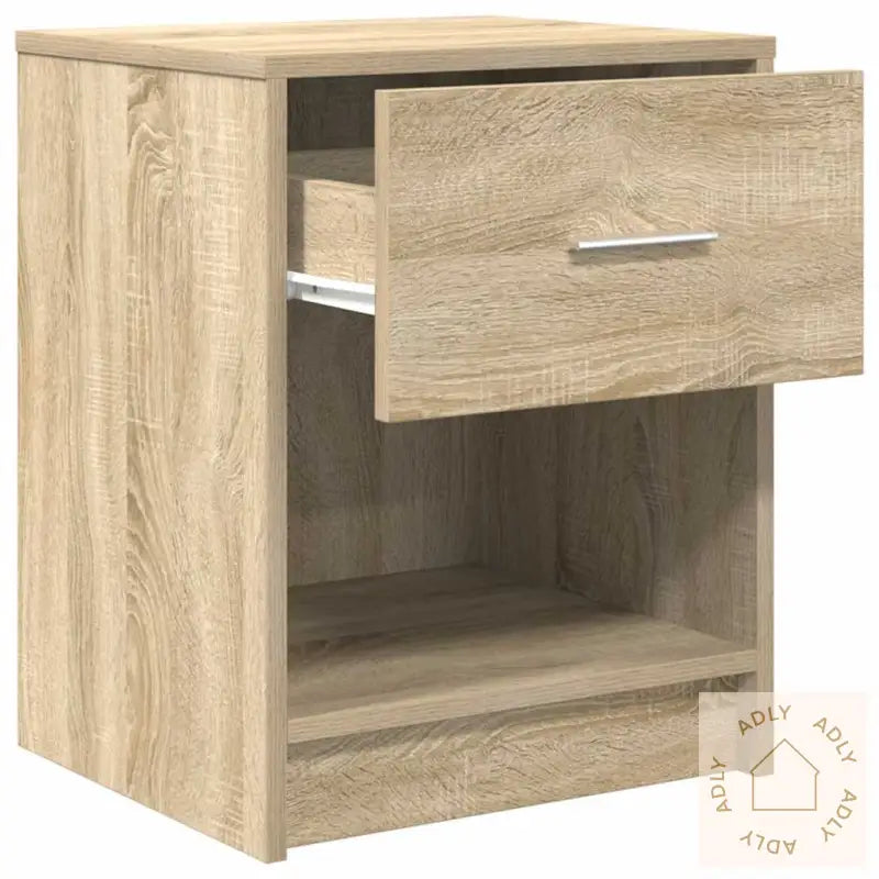 Nattbord 2 Stk Med Skuff Sonoma Eik 40X34X50 Cm