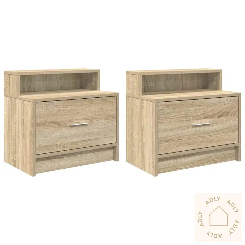 Nattbord Med Skuff 2 Stk Sonoma Eik 51X31X47 Cm