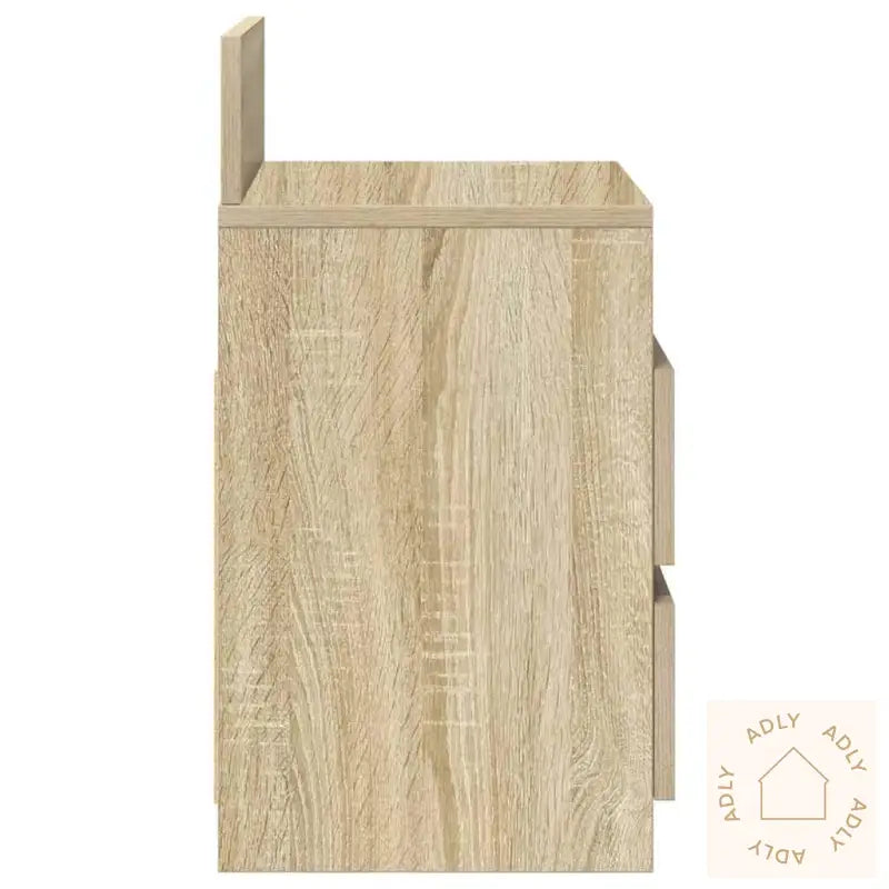 Nattbord Med 2 Skuffer Sonoma Eik 40X33X60 Cm