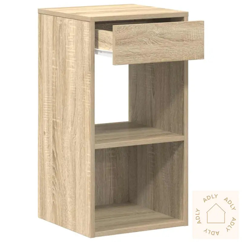 Nattbord Med Skuff 2 Stk Sonoma Eik 35X34X66,5 Cm