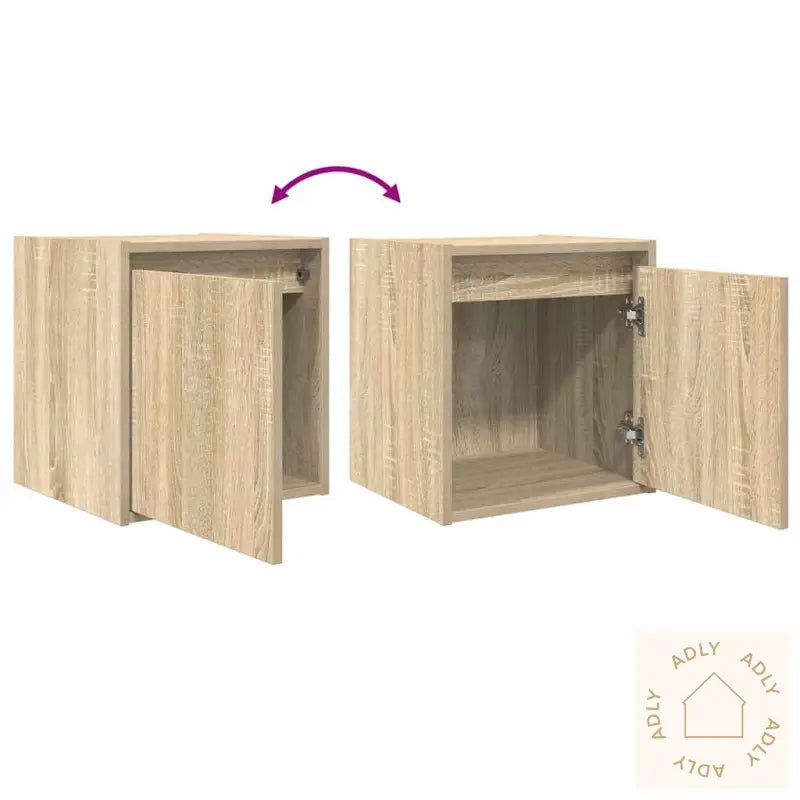 Veggmontert Nattbord Sonoma Eik 38X34X40 Cm