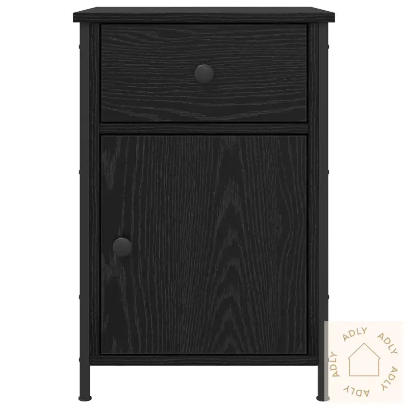Nattbord 2 Stk Sort Eik 40X42X60 Cm Konstruert Tre