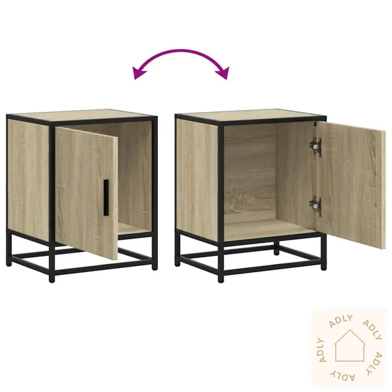 Nattbord Sonoma Eik 40X31X50 Cm Konstruert Tre Og Metall