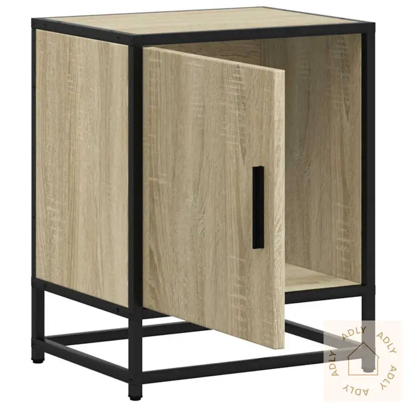 Nattbord Sonoma Eik 40X31X50 Cm Konstruert Tre Og Metall