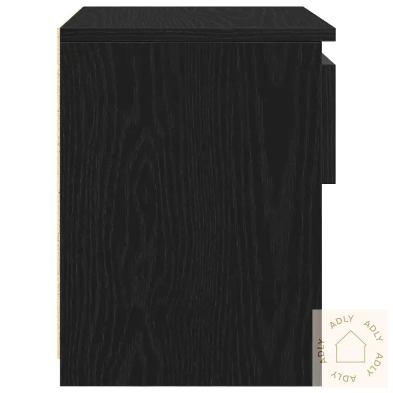 Nattbord I Svart Eik 40X30X39 Cm Laget Av Konstruert Tre