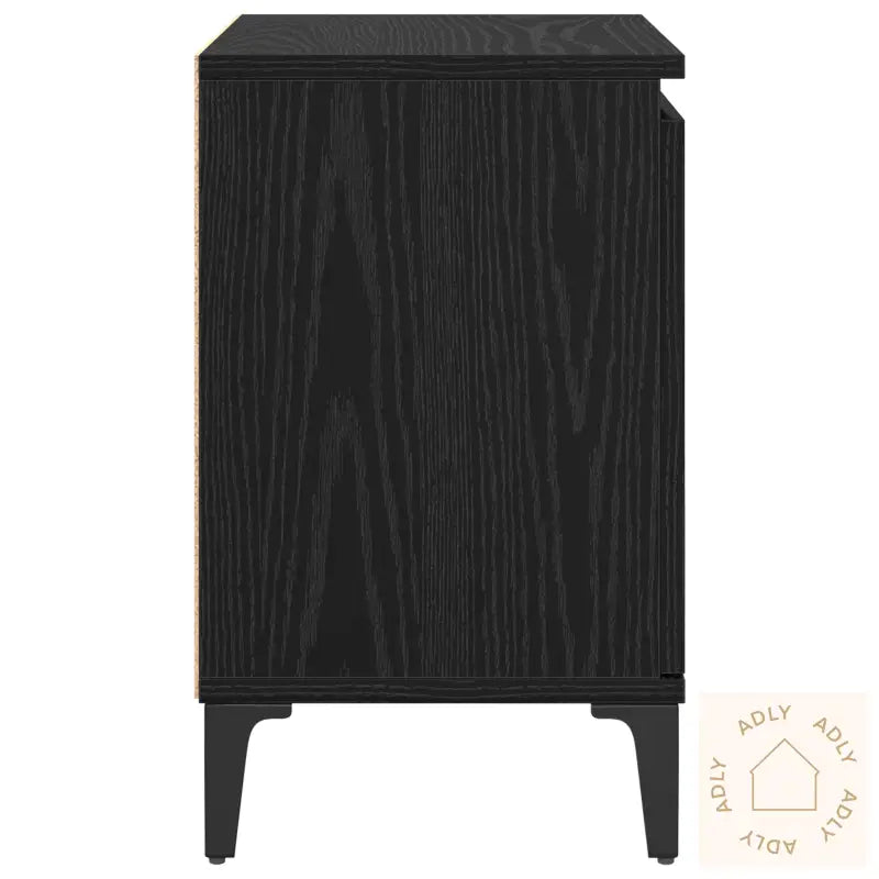 Svart Eik Nattbord Svart Eik Konstruert Tre 40 X 30 X 50 Cm