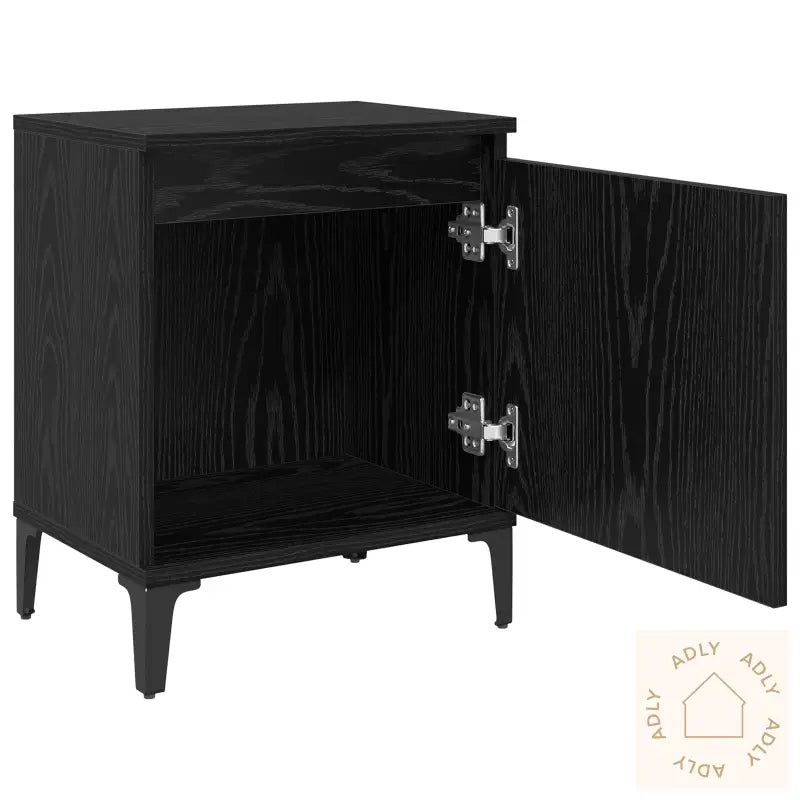 Svart Eik Nattbord Svart Eik Konstruert Tre 40 X 30 X 50 Cm
