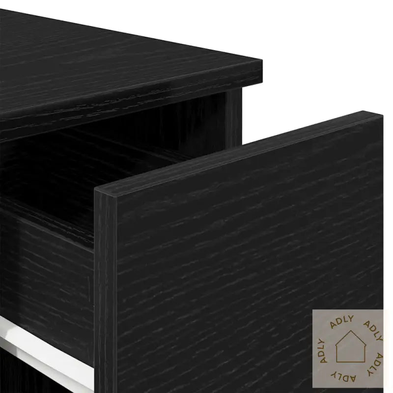 Nattbord Med Skuff 2 Stk Svart Eik 20X36X60 Cm