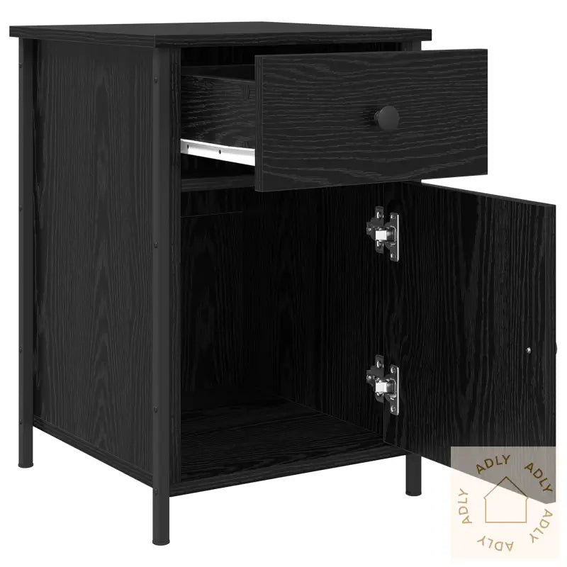 Nattbord Svart Eik 40X42X60 Cm Konstruert Tre