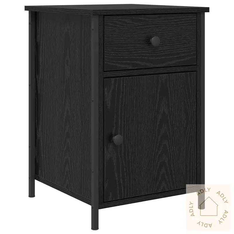 Nattbord Svart Eik 40X42X60 Cm Konstruert Tre