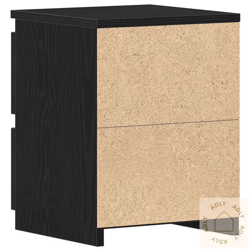 Nattbord Med Skuffer 2 Stk Svart Eik 30X30X40 Cm